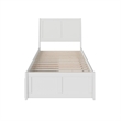 Leo & Lacey Twin Storage Wood Platform Bed with Matching Footboard in White