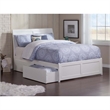 Leo & Lacey Twin Storage Wood Platform Bed with Matching Footboard in White