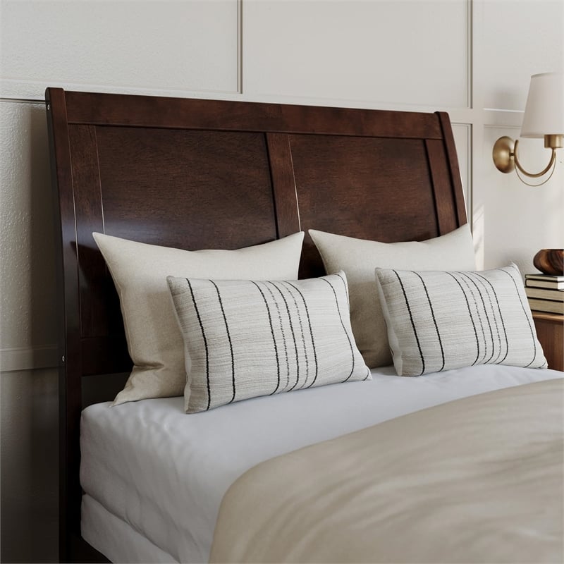 Leo & Lacey Twin Storage Wood Platform Bed with Matching Footboard in Walnut