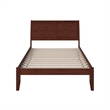 Leo & Lacey Contemporary Full Solid Wood Platform Bed in Walnut