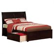 Leo & Lacey Full Wood Platform Bed with Footboard & Storage Drawers in Espresso