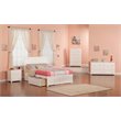 Leo & Lacey Full Wood Platform Bed with Footboard and Storage Drawers in White
