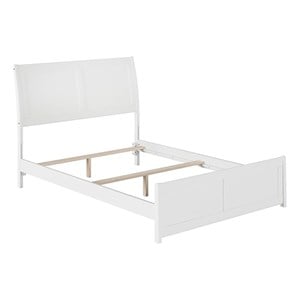 Leo & Lacey Full Wood Foundation Bed Frame with Matching Footboard White