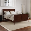 Leo & Lacey Full Wood Foundation Bed Frame with Matching Footboard Walnut