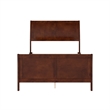 Leo & Lacey Full Wood Foundation Bed Frame with Matching Footboard Walnut
