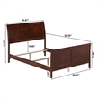 Leo & Lacey Full Wood Foundation Bed Frame with Matching Footboard Walnut