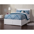 Leo & Lacey Full Storage Wood Platform Bed with Matching Footboard in White