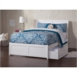 Leo & Lacey Full Storage Wood Platform Bed with Matching Footboard in White
