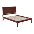 Leo & Lacey Contemporary Queen Solid Wood Platform Bed in Walnut