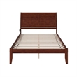 Leo & Lacey Contemporary Queen Solid Wood Platform Bed in Walnut