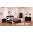 Leo & Lacey Queen Wood Platform Bed with Footboard & Storage Drawers in Espresso