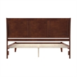 Leo & Lacey Contemporary King Solid Wood Platform Bed in Walnut