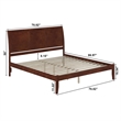 Leo & Lacey Contemporary King Solid Wood Platform Bed in Walnut