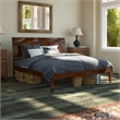 Leo & Lacey Contemporary King Solid Wood Platform Bed in Walnut