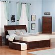 Leo & Lacey Wood King Platform Bed with Footboard and Storage Drawers in Walnut