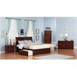 Leo & Lacey Wood King Platform Bed with Footboard and Storage Drawers in Walnut