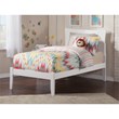 Leo & Lacey Solid Wood Twin Platform Bed with USB Charging Station in White