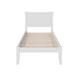 Leo & Lacey Solid Wood Twin Platform Bed with USB Charging Station in White