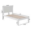 Leo & Lacey Solid Wood Twin Platform Bed with USB Charging Station in White