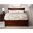 Leo & Lacey 2-Drawer Solid Wood Urban Full Storage Platform Bed in Walnut