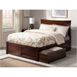 Leo & Lacey 2-Drawer Solid Wood Urban Full Storage Platform Bed in Walnut
