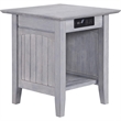 Leo & Lacey End Table with Charger in Driftwood Gray