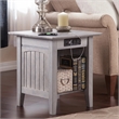 Leo & Lacey End Table with Charger in Driftwood Gray