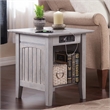 Leo & Lacey End Table with Charger in Driftwood Gray
