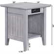 Leo & Lacey End Table with Charger in Driftwood Gray