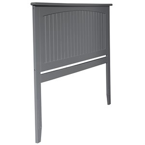 Leo & Lacey Contemporary Queen Wood Panel Headboard in Grey Finish