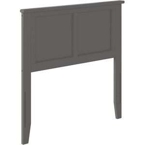 Leo & Lacey Contemporary Twin Solid Wood Panel Headboard in Grey