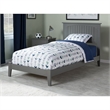Leo & Lacey Contemporary Twin Solid Wood Foundation Bed in Grey