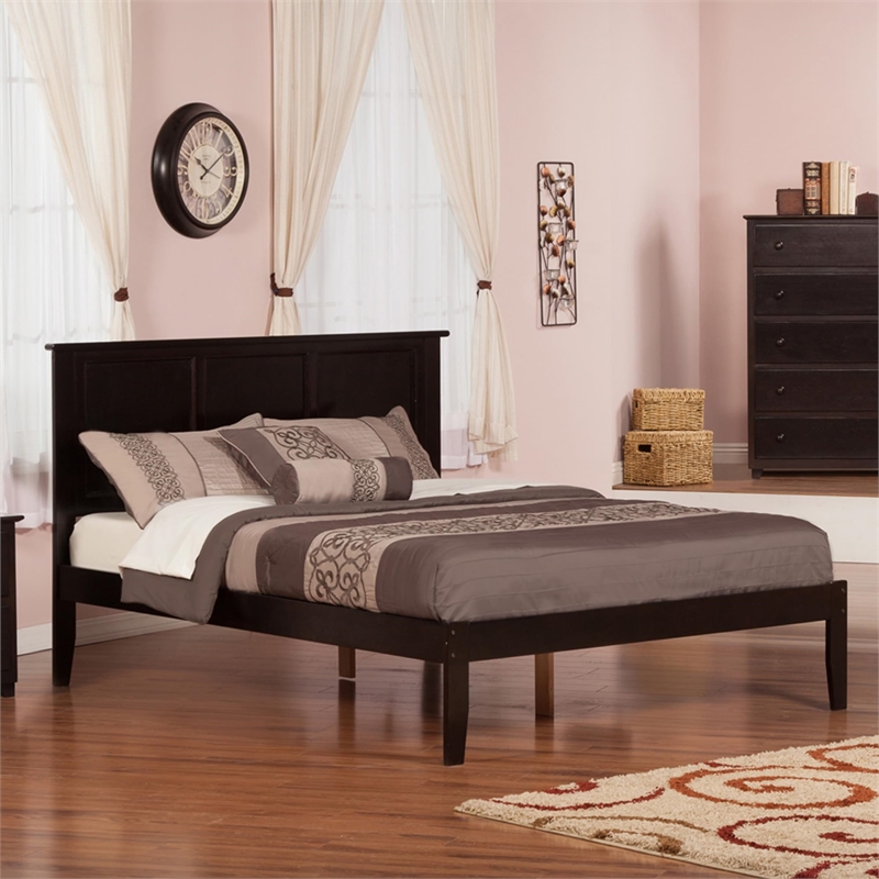 Leo & Lacey Contemporary Twin XL Solid Wood Platform Bed in Grey