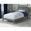 Leo & Lacey Contemporary Twin Solid Wood Foundation Bed in Grey