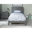 Leo & Lacey Contemporary Twin Solid Wood Foundation Bed in Grey