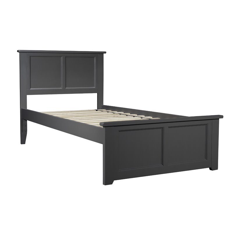 Leo & Lacey Twin Platform Bed with Matching Footboard & Storage Drawers in Grey