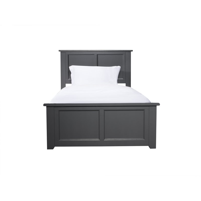 Leo & Lacey Twin Platform Bed with Matching Footboard & Storage Drawers in Grey