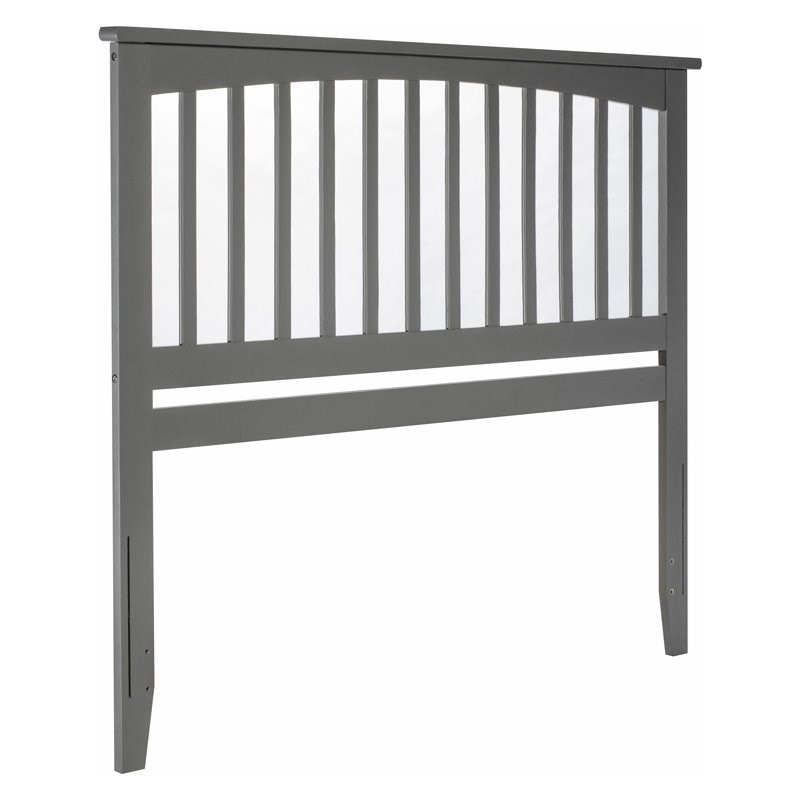 Leo & Lacey Contemporary Queen Wood Headboard in Grey Finish