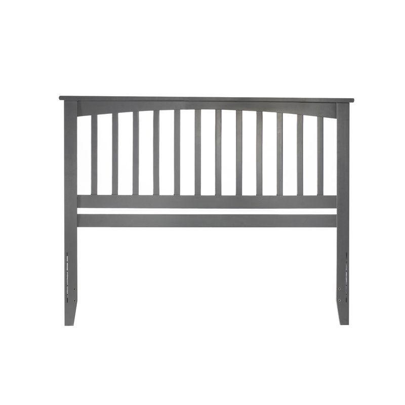 Leo & Lacey Contemporary Queen Wood Headboard in Grey Finish