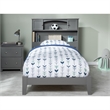 Leo & Lacey Contemporary Twin Bookcase Solid Wood Bed in Grey