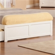 Leo & Lacey King Wood Platform Bed with Footboard & Storage Drawers in White