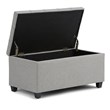 Natural Greige Tufted Storage Ottoman in Dove Gray