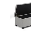 Natural Greige Tufted Storage Ottoman in Dove Gray
