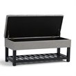 Natural Greige Tufted Storage Ottoman Bench in Dove Gray