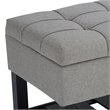 Natural Greige Tufted Storage Ottoman Bench in Dove Gray