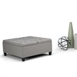 Natural Greige Storage Coffee Table Ottoman in Dove Gray