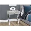 Natural Greige 1 Drawer Accent Nightstand in Gray