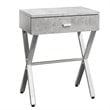 Natural Greige 1 Drawer Accent Nightstand in Gray