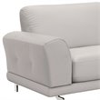 Natural Greige Modern Leather Sofa in Dove Gray/Brushed Silver