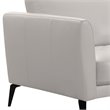 Natural Greige Modern Leather and Metal Sofa in Dove Gray/Black